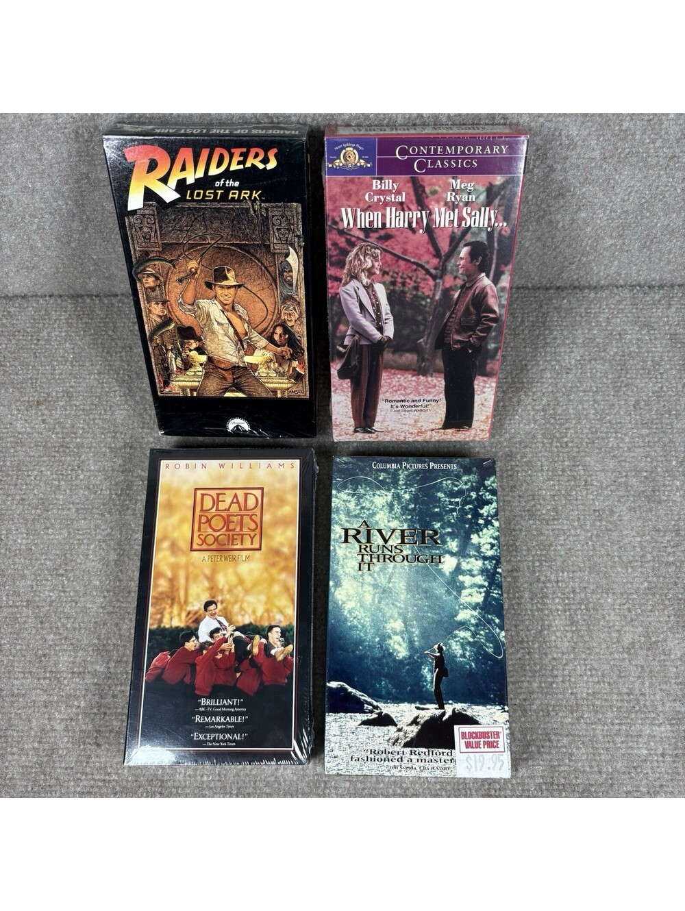 LOT OF 4 SEALED VHS Tapes - Vintage 90s Harry Met Sally Dead Poets River Runs